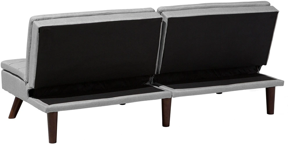 Beliani Trivietė išskleidžiama sofa RONNE šviesiai pilka
