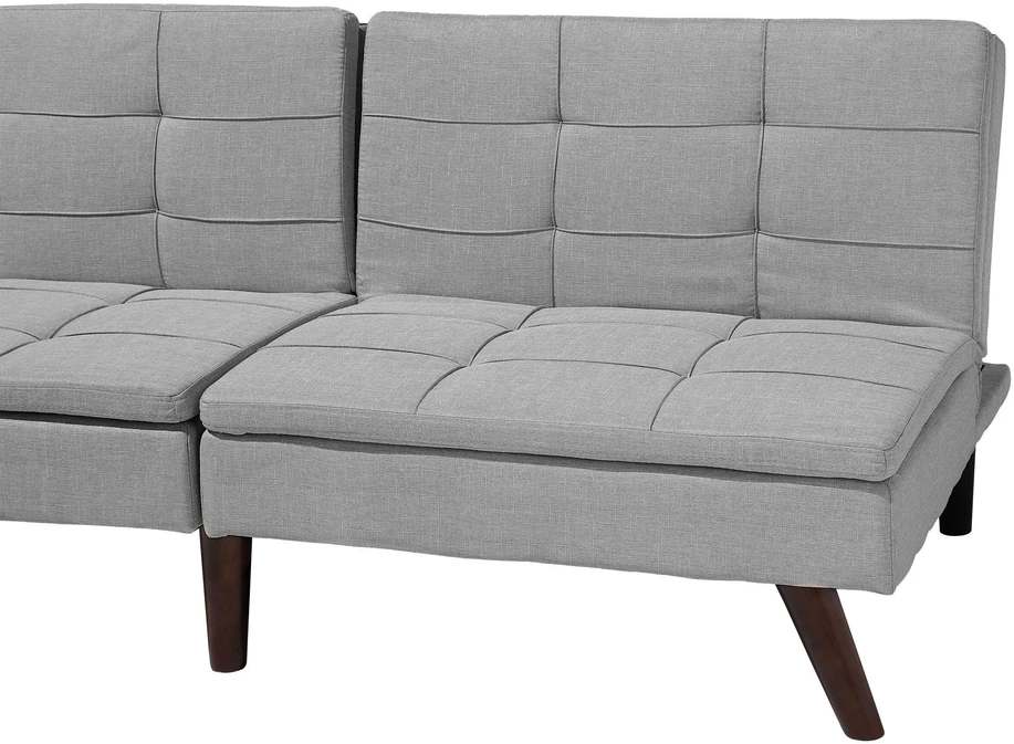 Beliani Trivietė išskleidžiama sofa RONNE šviesiai pilka