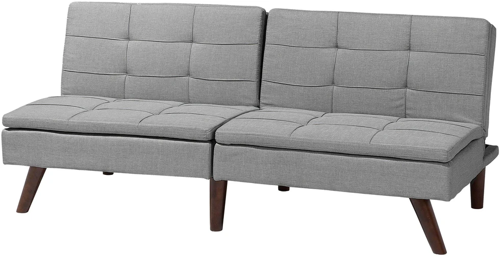 Beliani Trivietė išskleidžiama sofa RONNE šviesiai pilka
