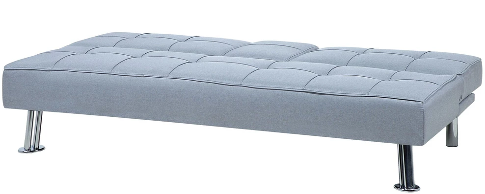 Beliani Trivietė išskleidžiama sofa ROXEN šviesiai pilka