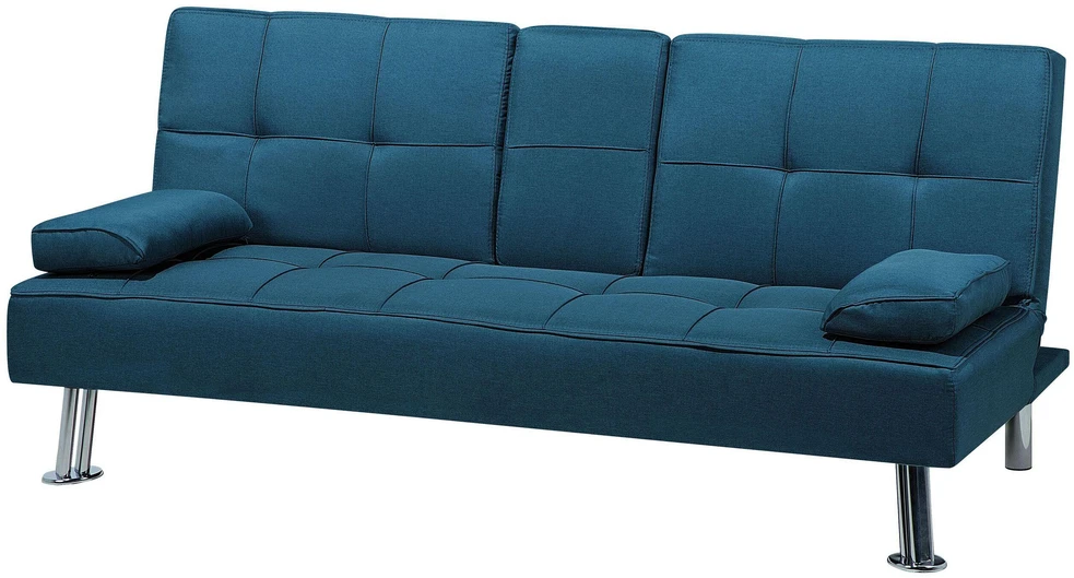 Beliani Trivietė išskleidžiama sofa ROXEN mėlyna