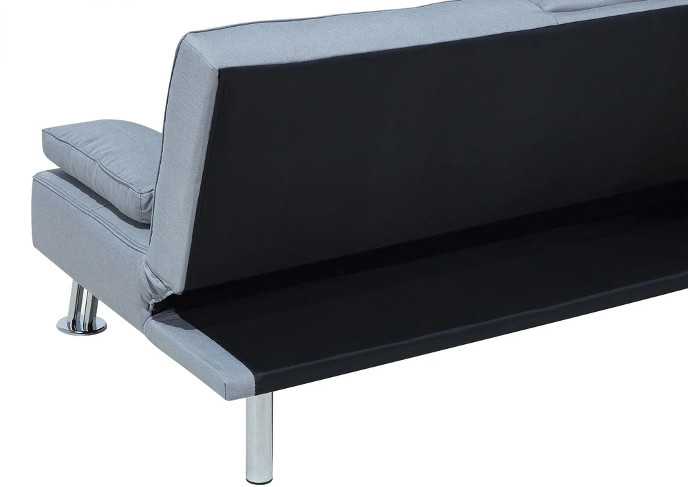 Beliani Trivietė išskleidžiama sofa ROXEN šviesiai pilka