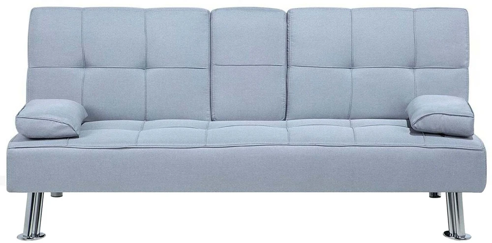 Beliani Trivietė išskleidžiama sofa ROXEN šviesiai pilka