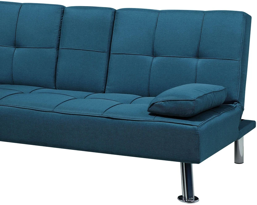 Beliani Trivietė išskleidžiama sofa ROXEN mėlyna