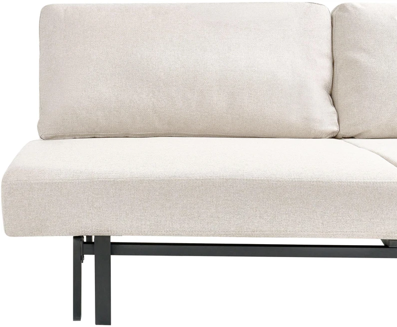 Beliani Trivietė išskleidžiama sofa ROYKKA, kreminė balta
