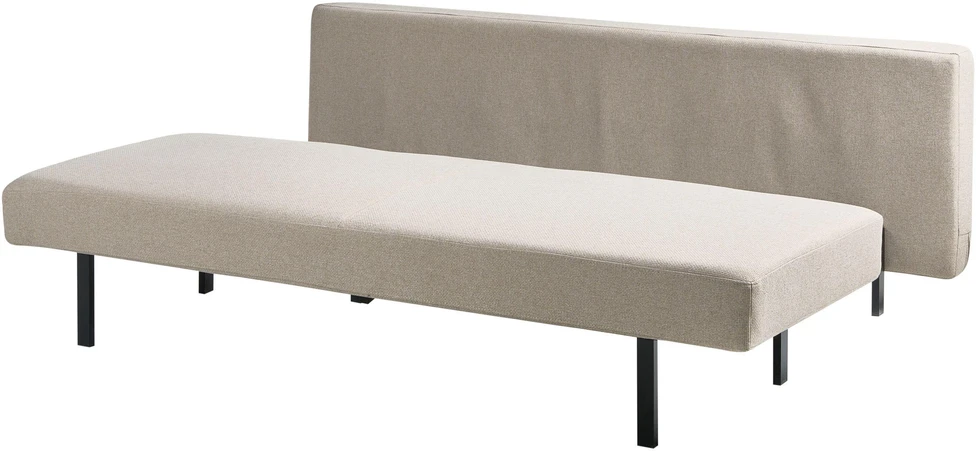 Beliani Trivietė išskleidžiama sofa ROYKKA, smėlio spalvos