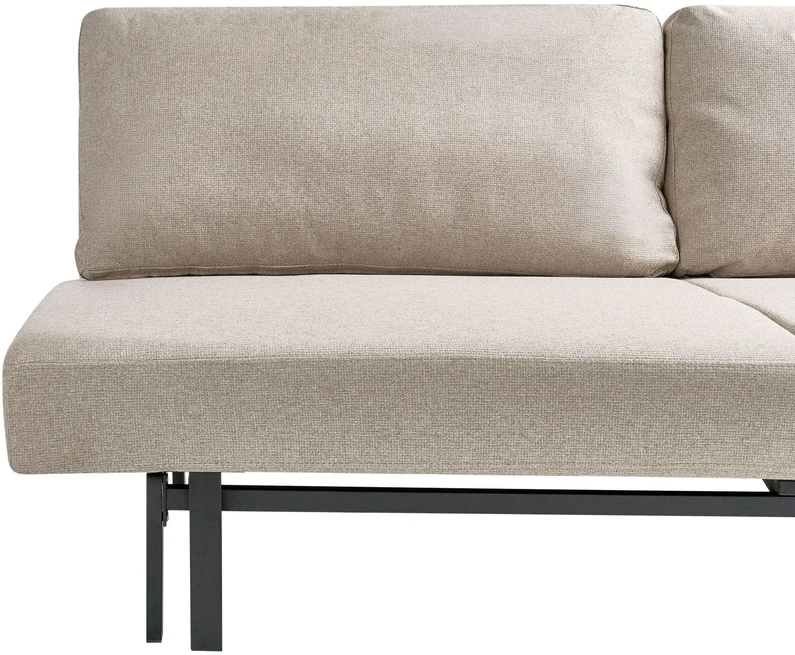 Beliani Trivietė išskleidžiama sofa ROYKKA, smėlio spalvos