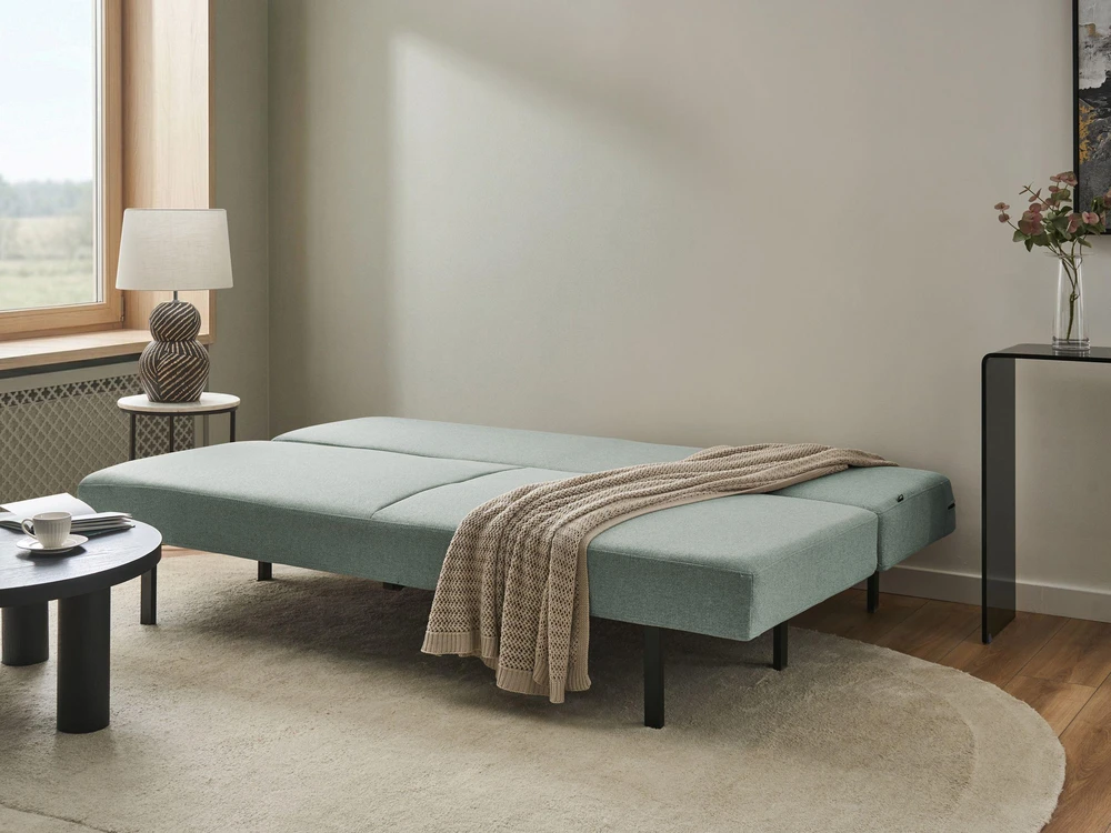 Beliani Trivietė išskleidžiama sofa ROYKKA šviesiai žalia