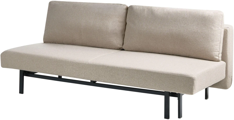 Beliani Trivietė išskleidžiama sofa ROYKKA, smėlio spalvos