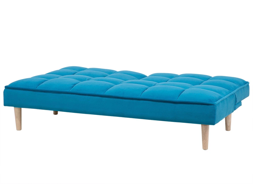 Beliani Trivietė išskleidžiama sofa SILJAN jūrinės mėlynos spalvos