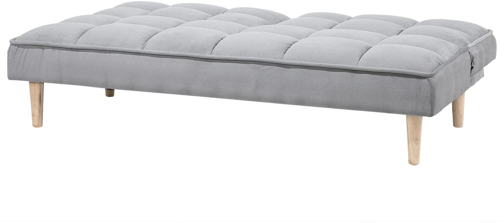 Beliani Trivietė išskleidžiama sofa SILJAN šviesiai pilka