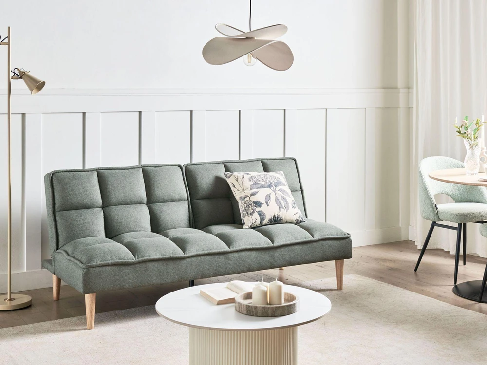 Beliani Trivietė išskleidžiama sofa SILJAN žalia