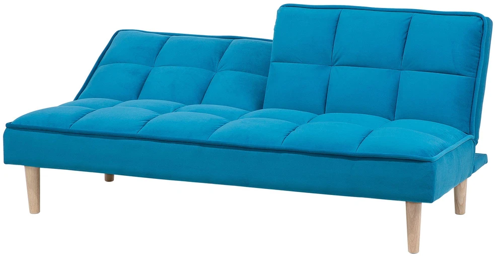Beliani Trivietė išskleidžiama sofa SILJAN jūrinės mėlynos spalvos