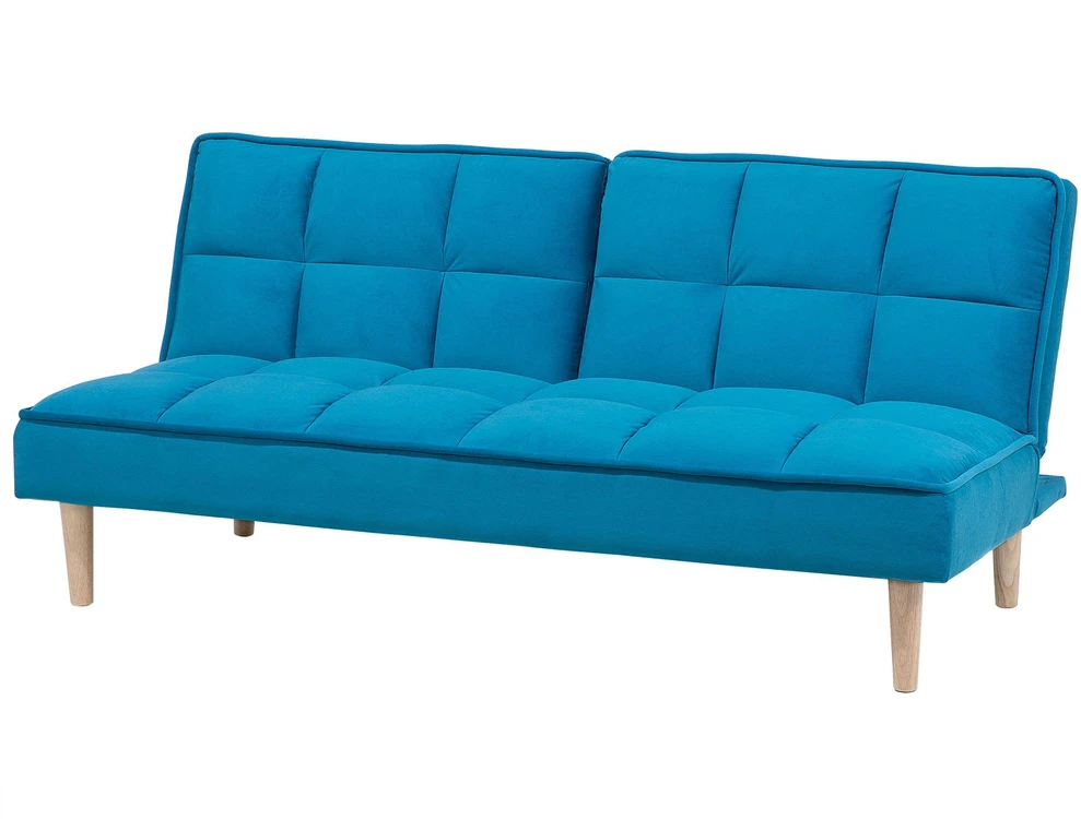 Beliani Trivietė išskleidžiama sofa SILJAN jūrinės mėlynos spalvos