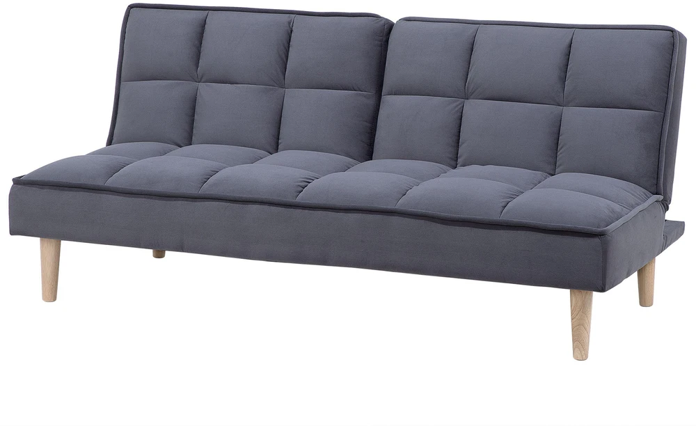 Beliani Trivietė išskleidžiama sofa SILJAN tamsiai pilka