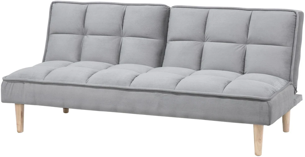 Beliani Trivietė išskleidžiama sofa SILJAN šviesiai pilka