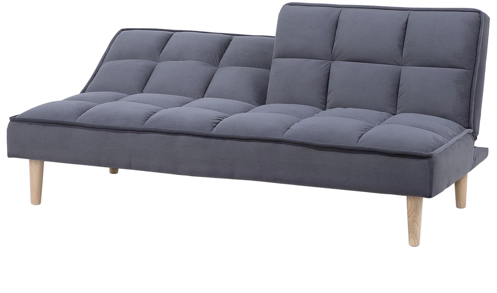 Beliani Trivietė išskleidžiama sofa SILJAN tamsiai pilka