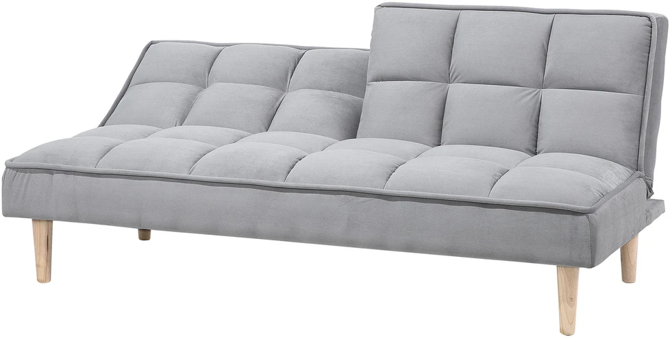 Beliani Trivietė išskleidžiama sofa SILJAN šviesiai pilka