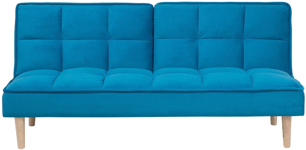 Beliani Trivietė išskleidžiama sofa SILJAN jūrinės mėlynos spalvos
