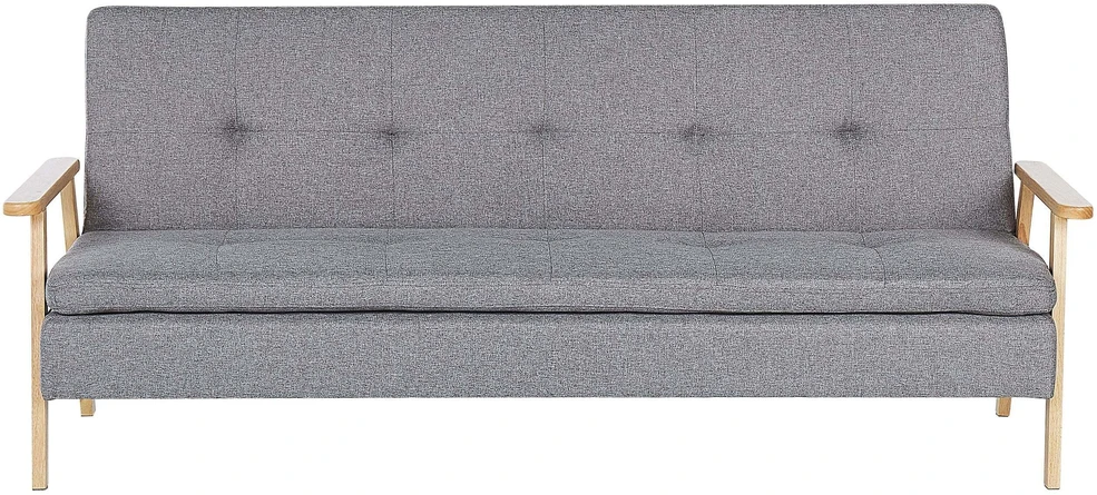 Beliani Trivietė išskleidžiama sofa TJORN šviesiai pilka