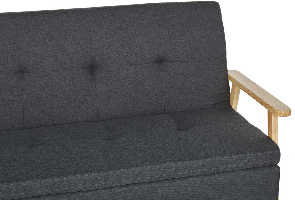 Beliani Trivietė išskleidžiama sofa TJORN tamsiai pilka