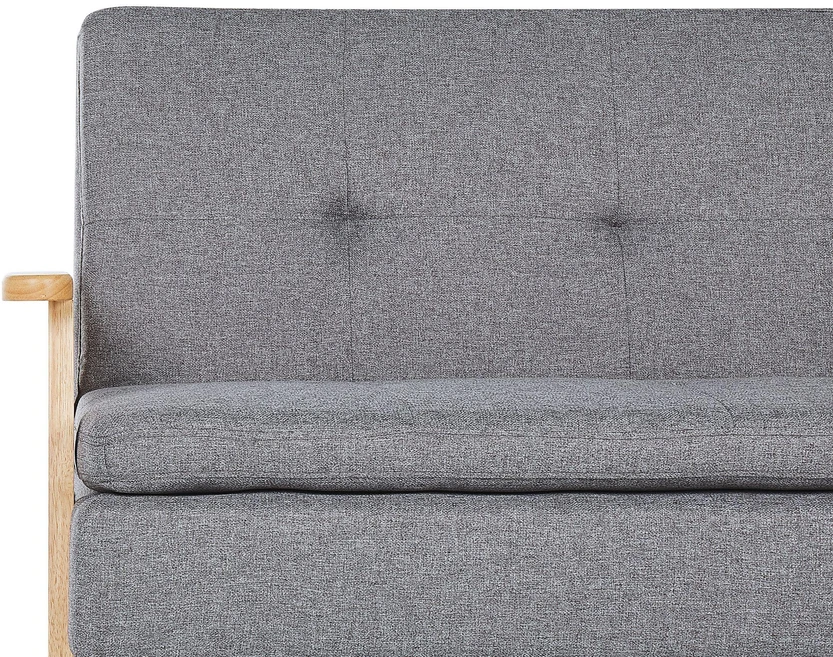 Beliani Trivietė išskleidžiama sofa TJORN šviesiai pilka