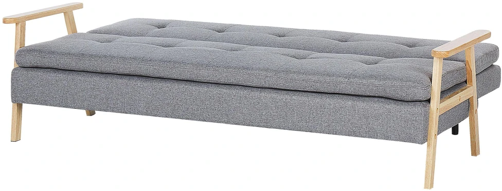 Beliani Trivietė išskleidžiama sofa TJORN šviesiai pilka