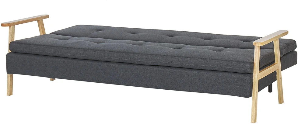 Beliani Trivietė išskleidžiama sofa TJORN tamsiai pilka