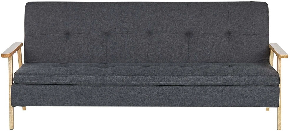 Beliani Trivietė išskleidžiama sofa TJORN tamsiai pilka