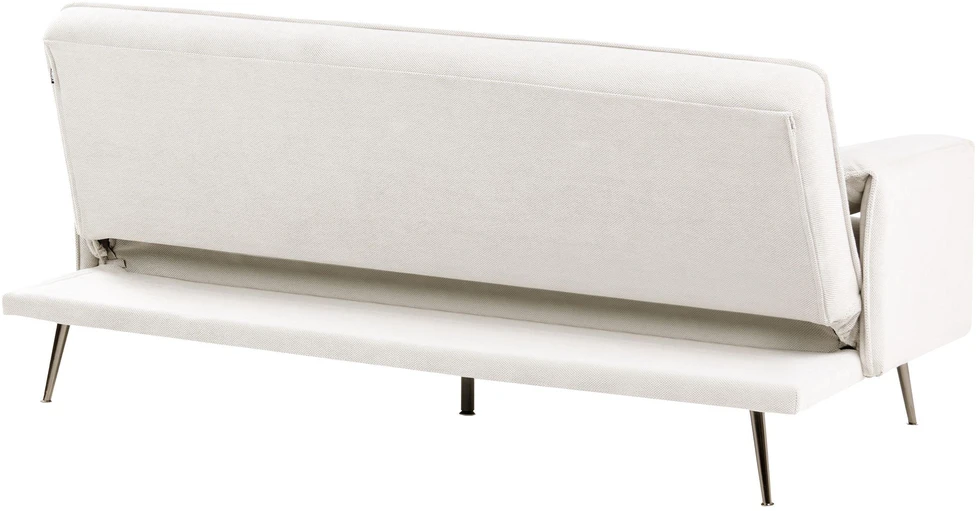 Beliani Trivietė išskleidžiama sofa VAYLA kreminės baltos spalvos