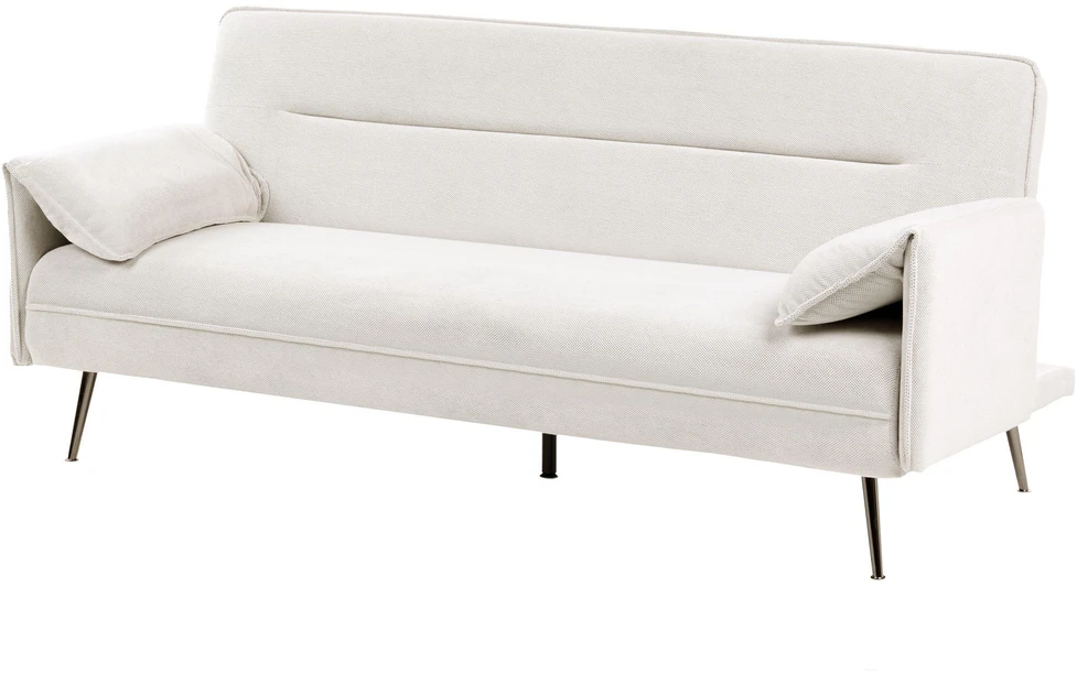 Beliani Trivietė išskleidžiama sofa VAYLA kreminės baltos spalvos
