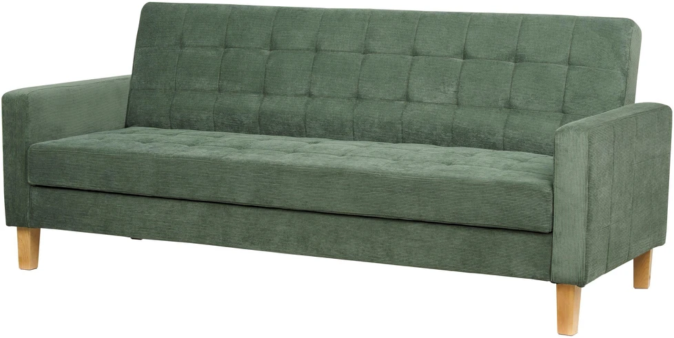 Beliani Trivietė išskleidžiama sofa VEHKOO tamsiai žalia