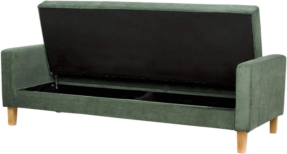 Beliani Trivietė išskleidžiama sofa VEHKOO tamsiai žalia