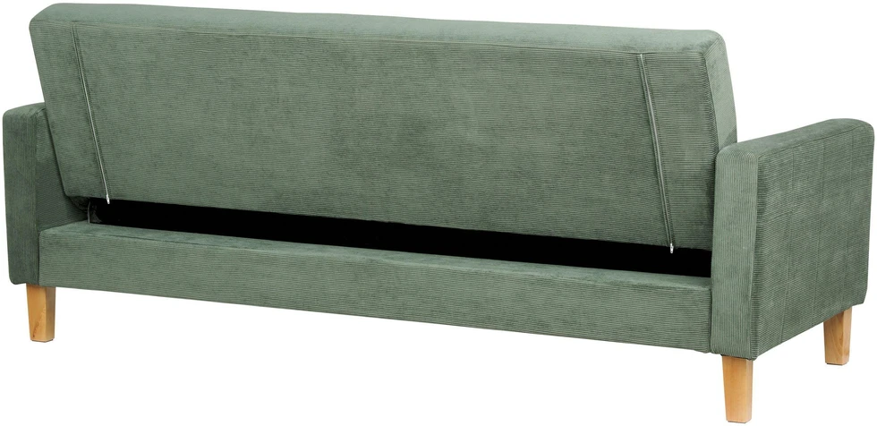Beliani Trivietė išskleidžiama sofa VEHKOO tamsiai žalia