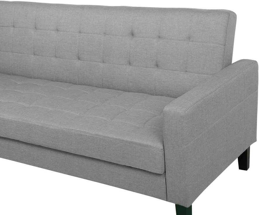 Beliani Trivietė išskleidžiama sofa VEHKOO šviesiai pilkos spalvos
