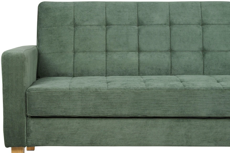Beliani Trivietė išskleidžiama sofa VEHKOO tamsiai žalia