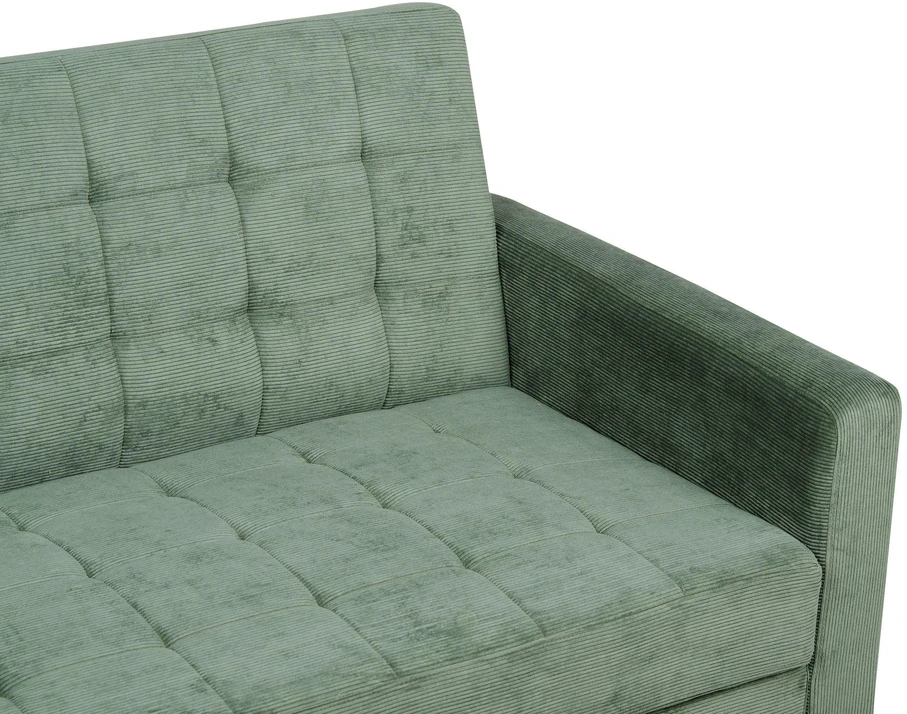 Beliani Trivietė išskleidžiama sofa VEHKOO tamsiai žalia
