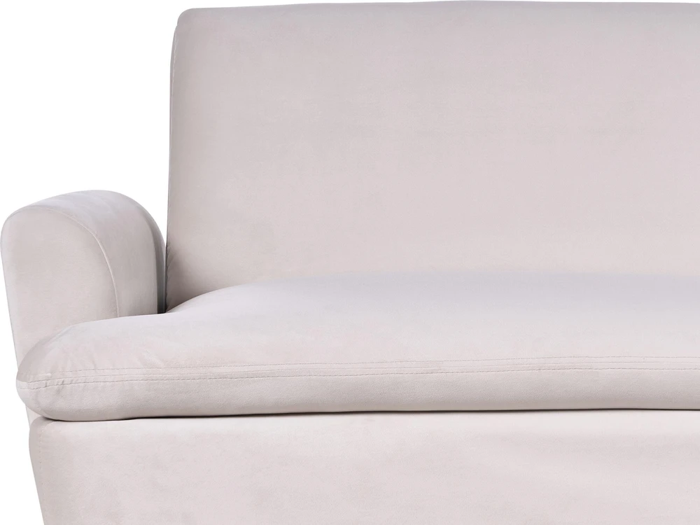 Beliani Trivietė išskleidžiama sofa VETTRE, veliūrinė, šviesiai smėlio spalvos