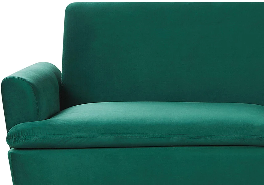 Beliani Trivietė išskleidžiama sofa VETTRE, veliūras, tamsiai žalia