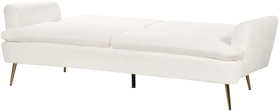 Beliani Trivietė išskleidžiama sofa VETTRE aksominė, kremiškai balta