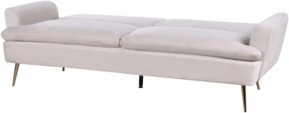 Beliani Trivietė išskleidžiama sofa VETTRE, veliūrinė, šviesiai smėlio spalvos