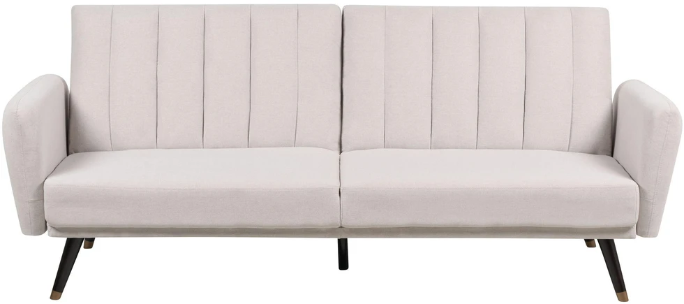 Beliani Trivietė išskleidžiama sofa VIMMERBY, smėlio spalvos