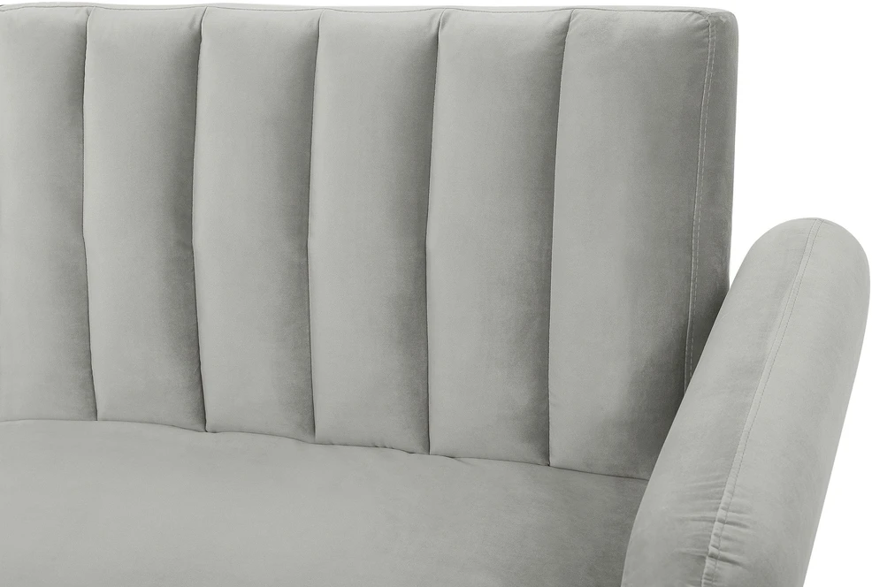 Beliani Trivietė išskleidžiama sofa VIMMERBY, šviesiai pilkas veliūras