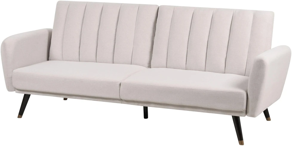 Beliani Trivietė išskleidžiama sofa VIMMERBY, smėlio spalvos
