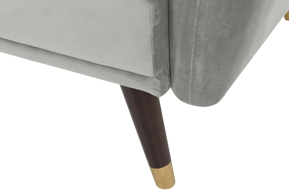 Beliani Trivietė išskleidžiama sofa VIMMERBY, šviesiai pilkas veliūras