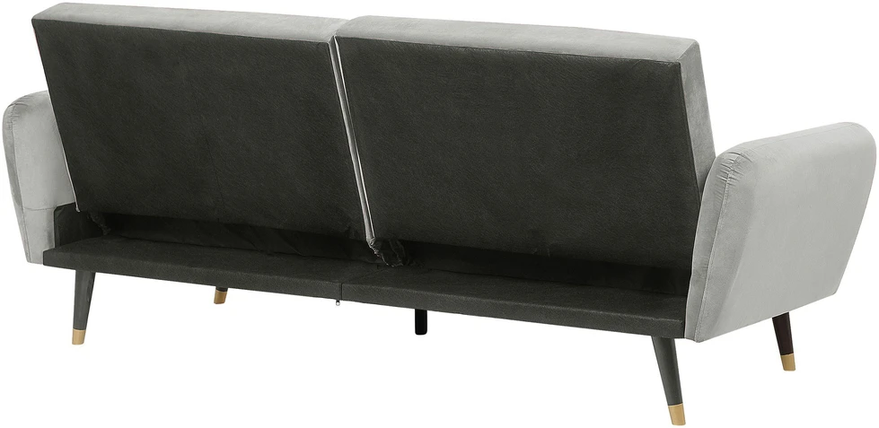 Beliani Trivietė išskleidžiama sofa VIMMERBY, šviesiai pilkas veliūras