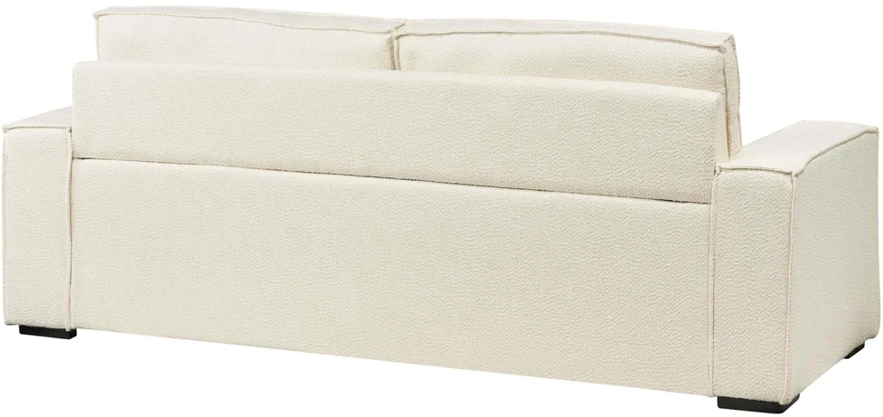 Beliani Trivietė išskleidžiama sofa VUOKATTI Boucle, kreminė balta