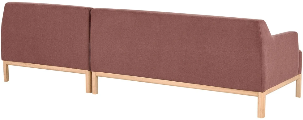 Beliani Trivietė kairinė kampinė sofa SOSJO burgundo spalvos