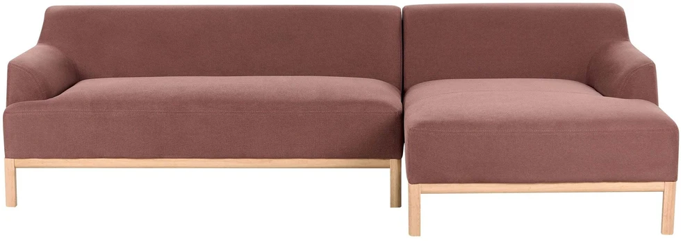 Beliani Trivietė kairinė kampinė sofa SOSJO burgundo spalvos