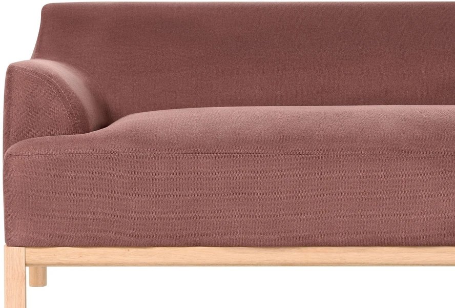 Beliani Trivietė kairinė kampinė sofa SOSJO burgundo spalvos